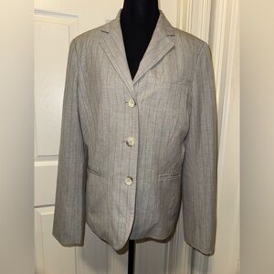 The Limited Light Gray/Pink Pinstripe Blazer